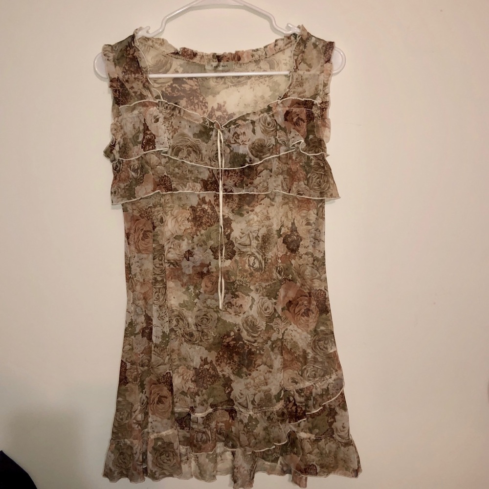 Boutique flowered sheer dress - small